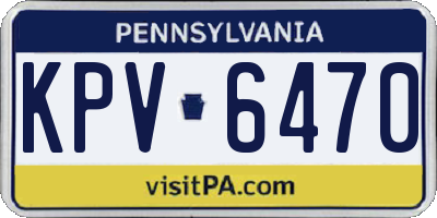 PA license plate KPV6470