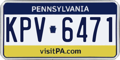 PA license plate KPV6471