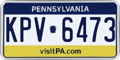 PA license plate KPV6473