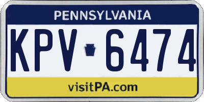 PA license plate KPV6474