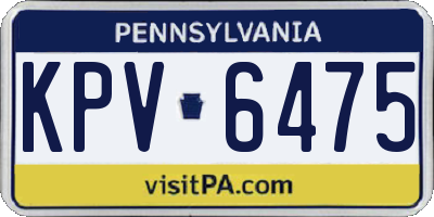 PA license plate KPV6475