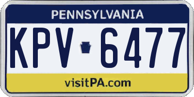 PA license plate KPV6477