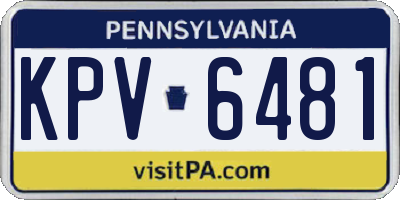 PA license plate KPV6481
