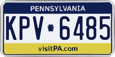 PA license plate KPV6485