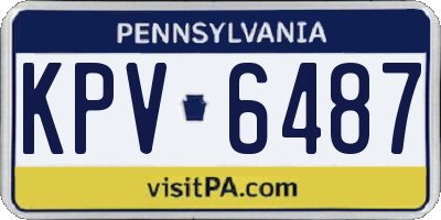 PA license plate KPV6487