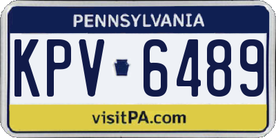 PA license plate KPV6489