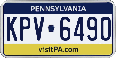 PA license plate KPV6490