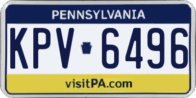 PA license plate KPV6496
