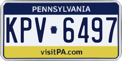 PA license plate KPV6497