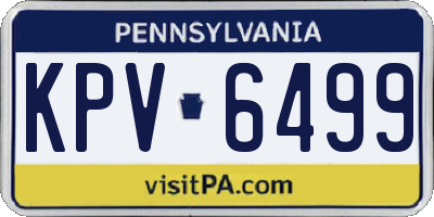 PA license plate KPV6499