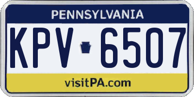 PA license plate KPV6507