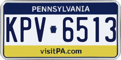 PA license plate KPV6513