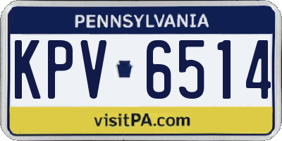 PA license plate KPV6514