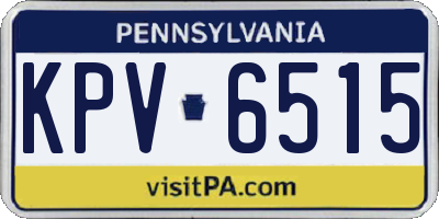 PA license plate KPV6515