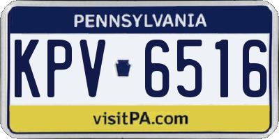 PA license plate KPV6516