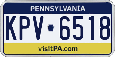 PA license plate KPV6518