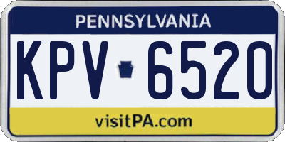 PA license plate KPV6520