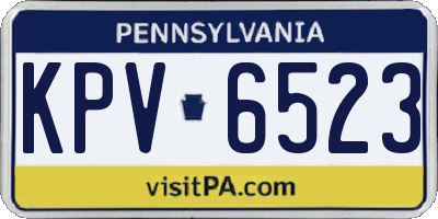 PA license plate KPV6523
