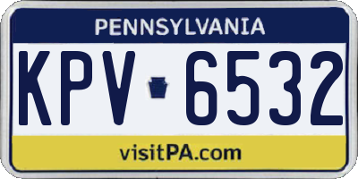 PA license plate KPV6532