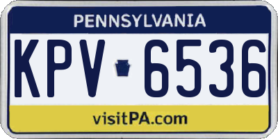 PA license plate KPV6536