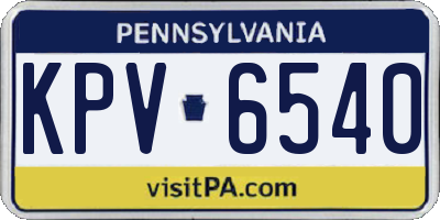 PA license plate KPV6540
