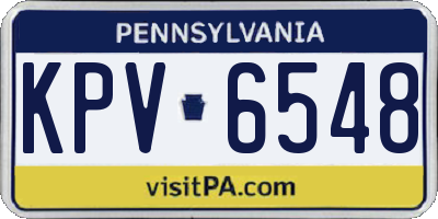 PA license plate KPV6548