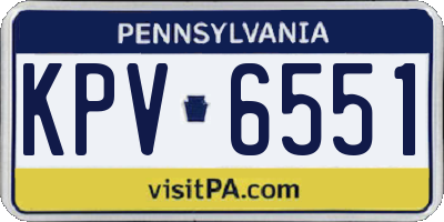 PA license plate KPV6551