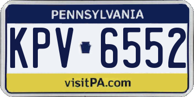 PA license plate KPV6552