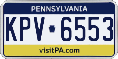 PA license plate KPV6553