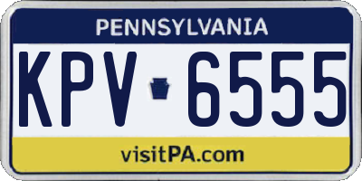 PA license plate KPV6555