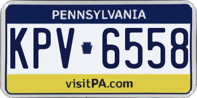 PA license plate KPV6558