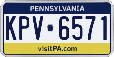 PA license plate KPV6571