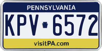 PA license plate KPV6572