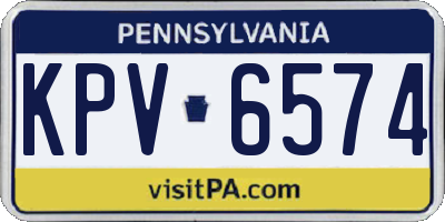 PA license plate KPV6574