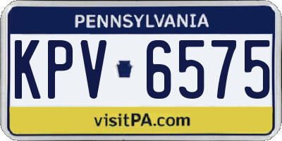 PA license plate KPV6575