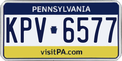 PA license plate KPV6577