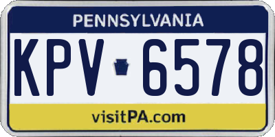 PA license plate KPV6578