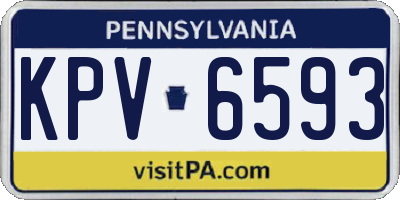 PA license plate KPV6593