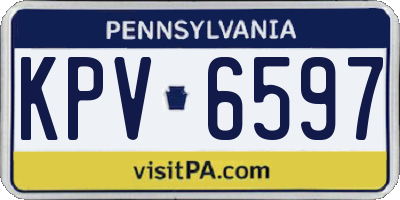 PA license plate KPV6597