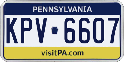 PA license plate KPV6607