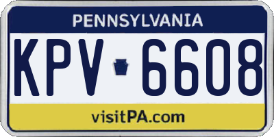 PA license plate KPV6608