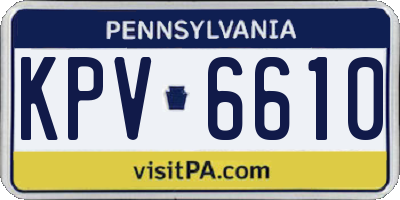 PA license plate KPV6610