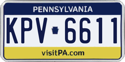 PA license plate KPV6611