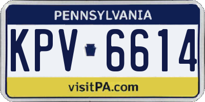 PA license plate KPV6614