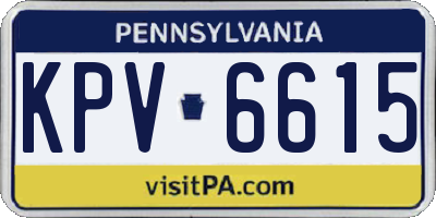 PA license plate KPV6615