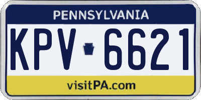 PA license plate KPV6621