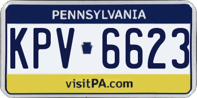 PA license plate KPV6623