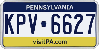 PA license plate KPV6627