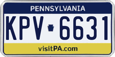 PA license plate KPV6631