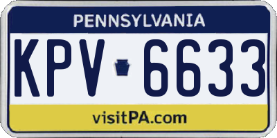 PA license plate KPV6633